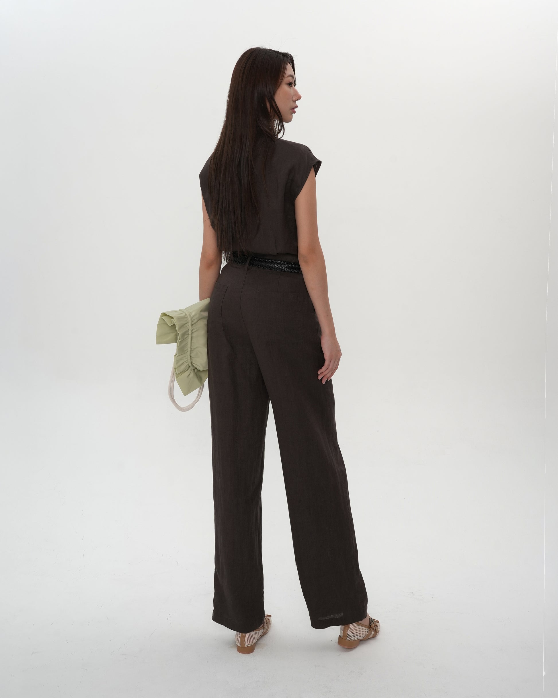 Belted Collar Jumpsuit