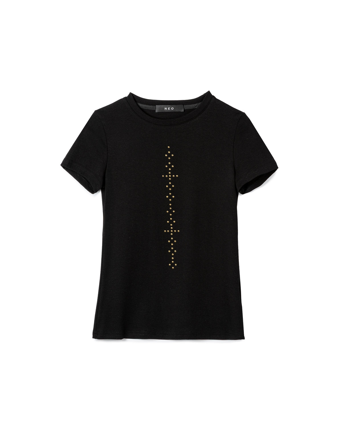 Fitted Studded-Detail T-Shirt