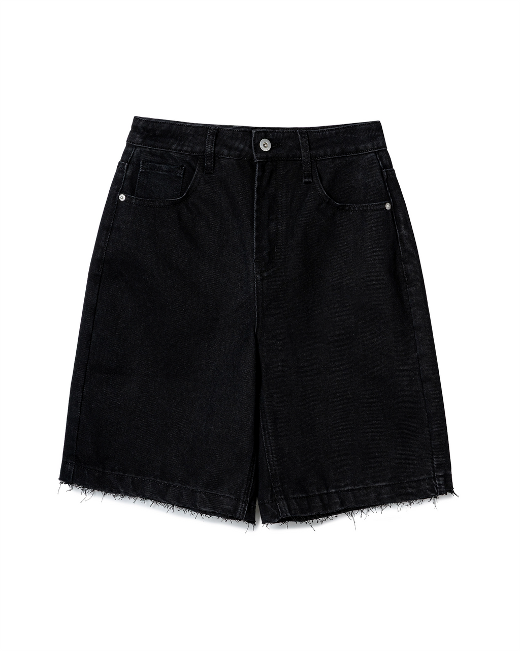 Raw-Hem Denim Bermuda