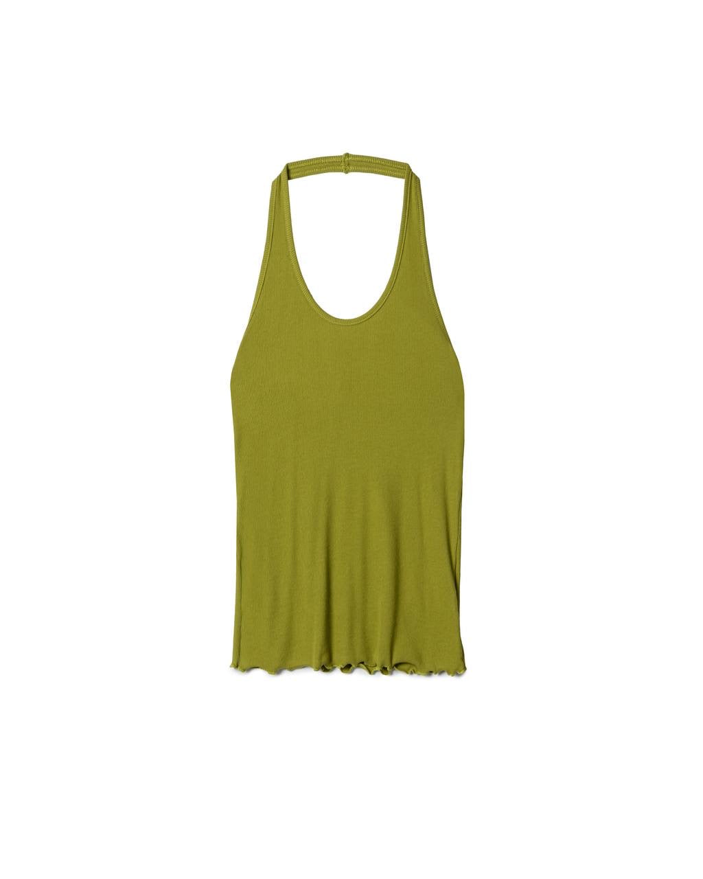 Chic Lettuce-Edge Halter Top