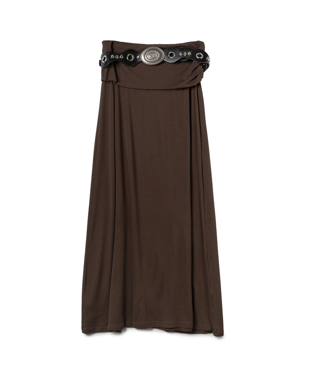 One Shoulder Asymmetric Set with Studded Belt