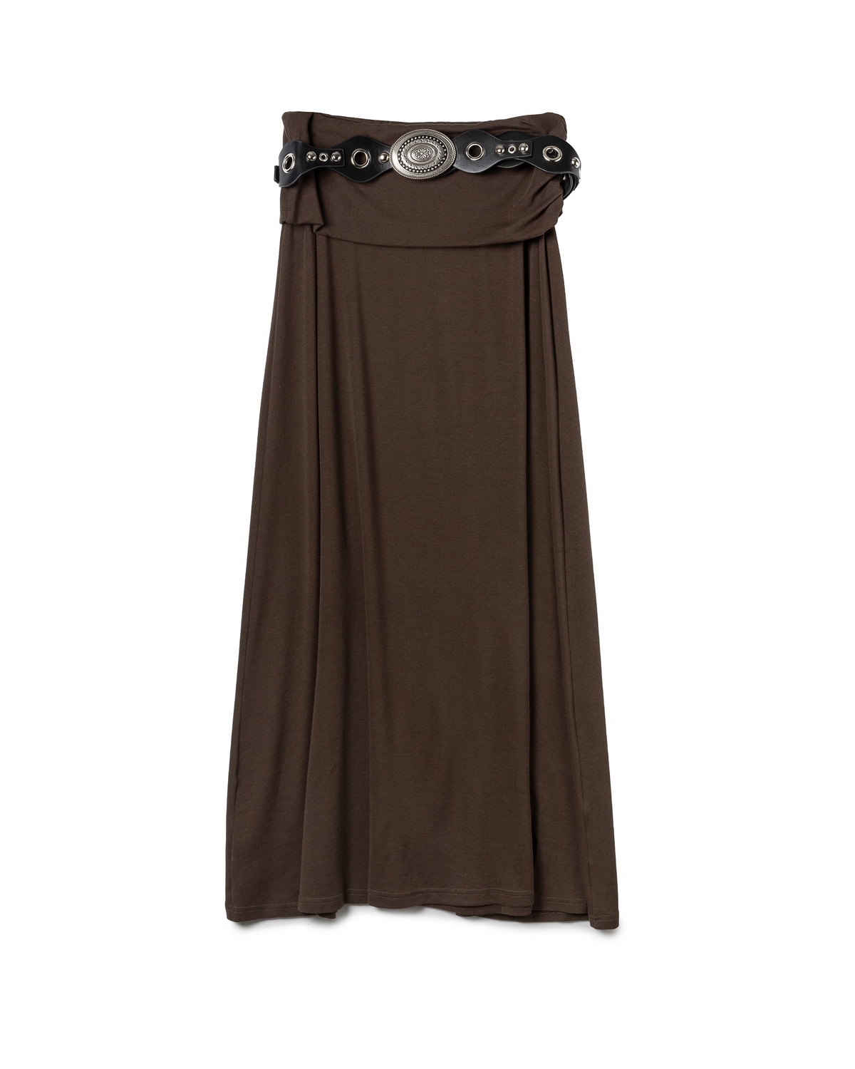 One Shoulder Asymmetric Set with Studded Belt