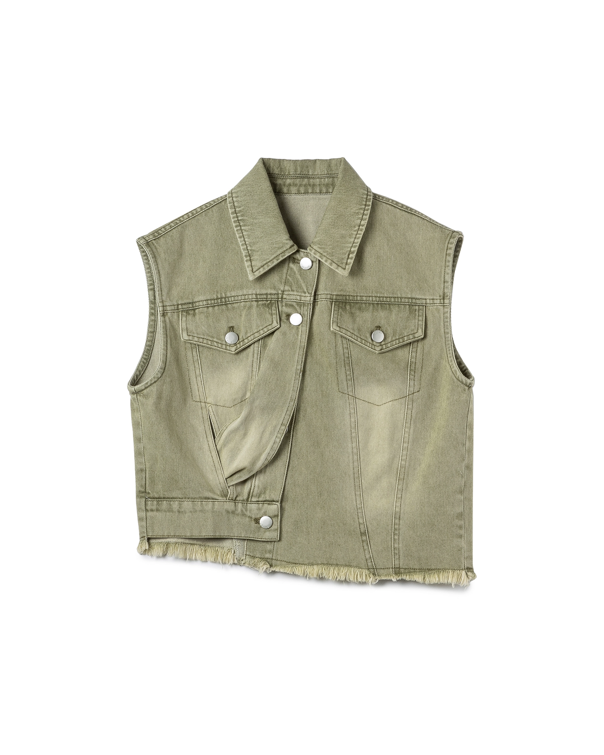 Asymmetric Sage Vest