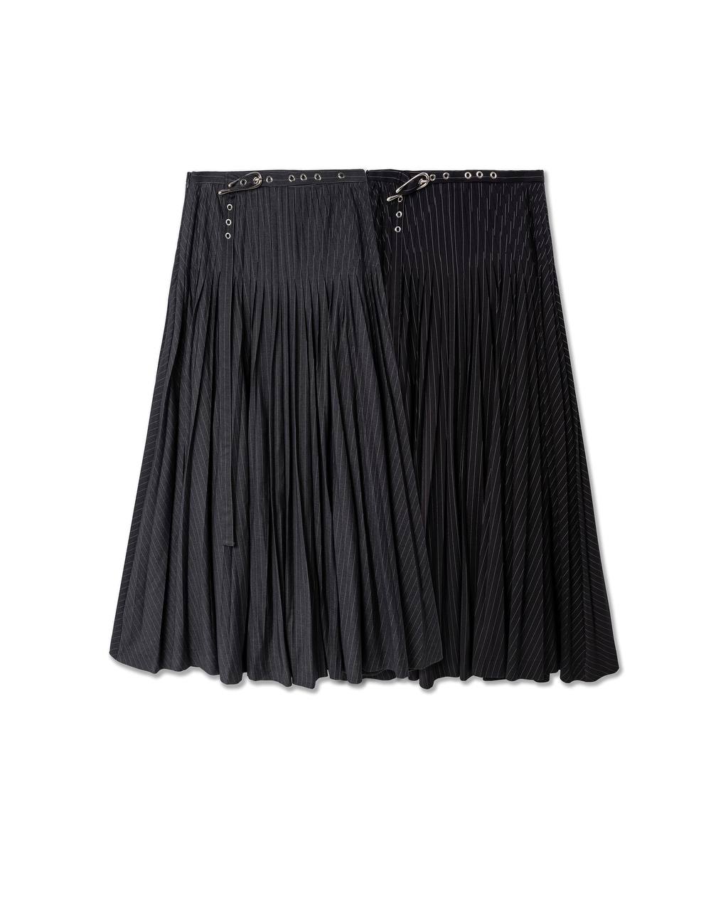 Asymmetric Pleated Long Midi Skirt