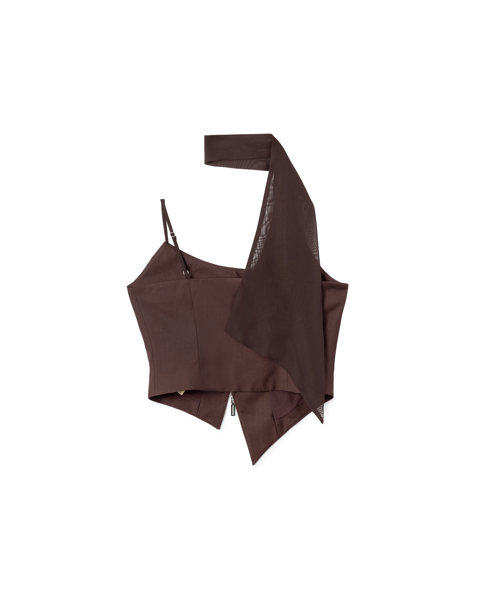 Asymmetric Zip Cropped Top