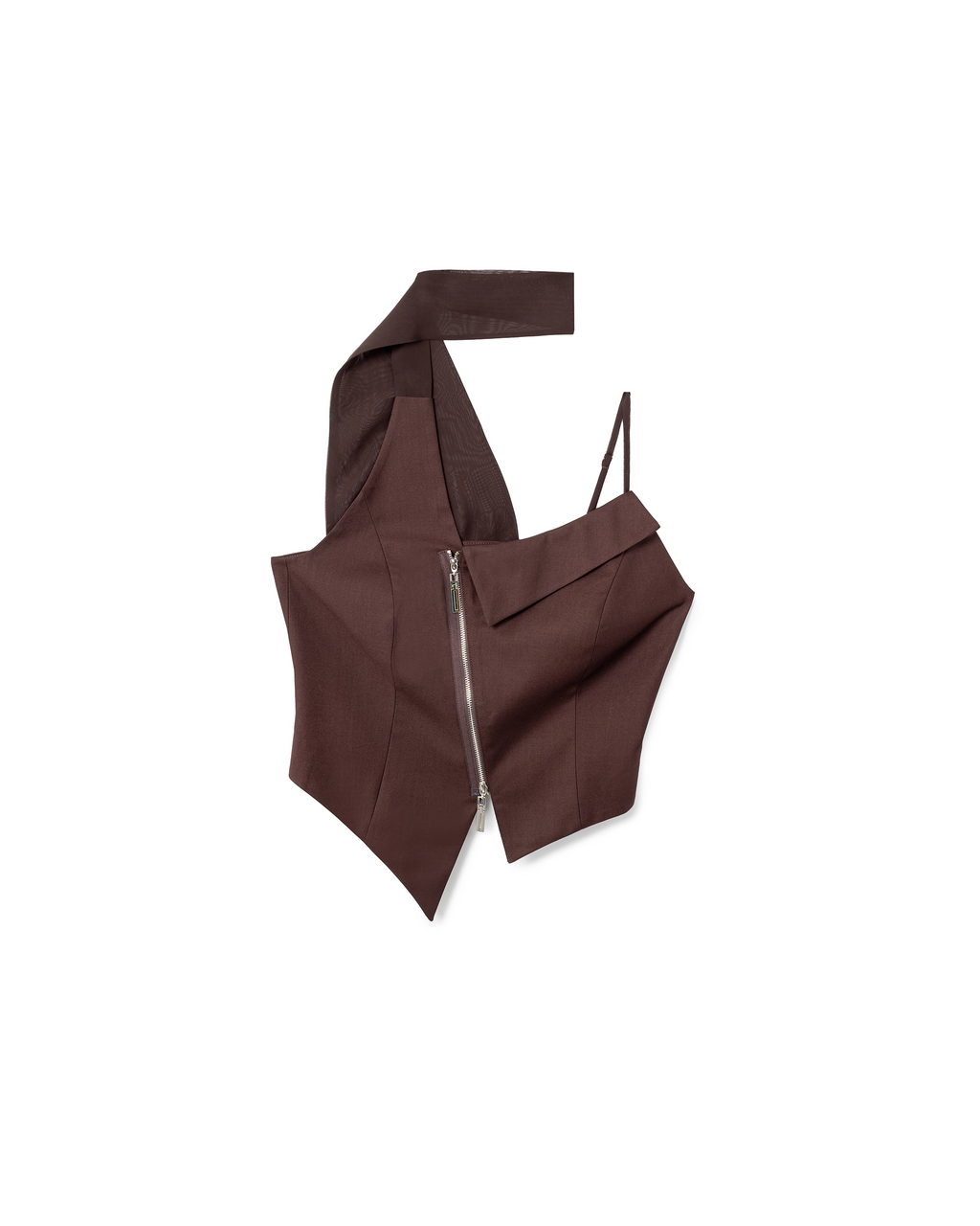 Asymmetric Zip Cropped Top