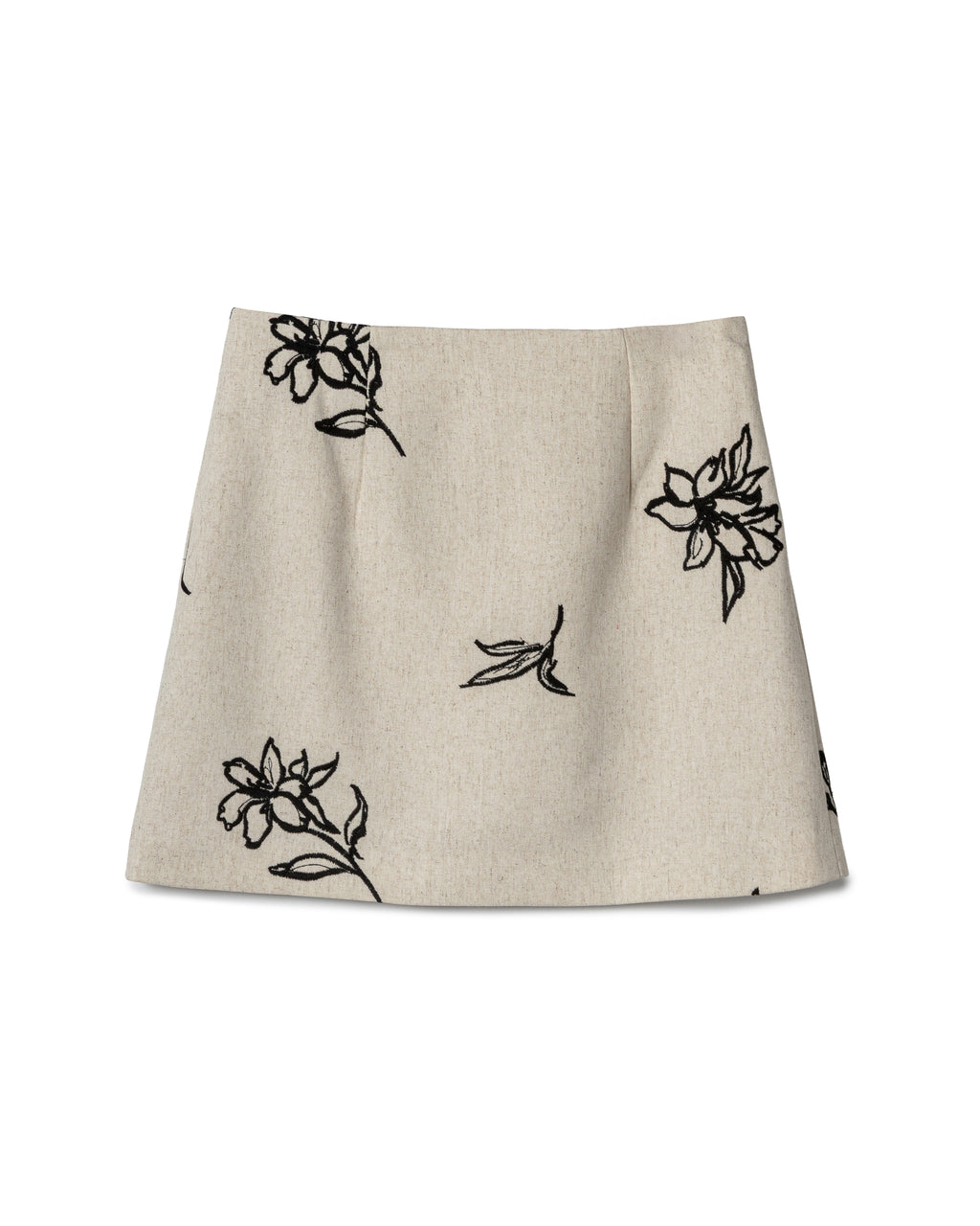 Embroidered Linen Skort