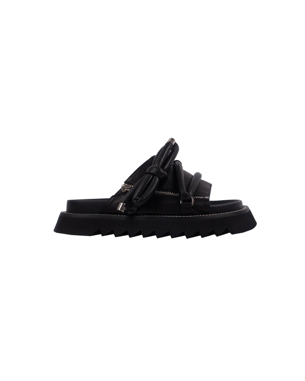 Leather Slides With Bow