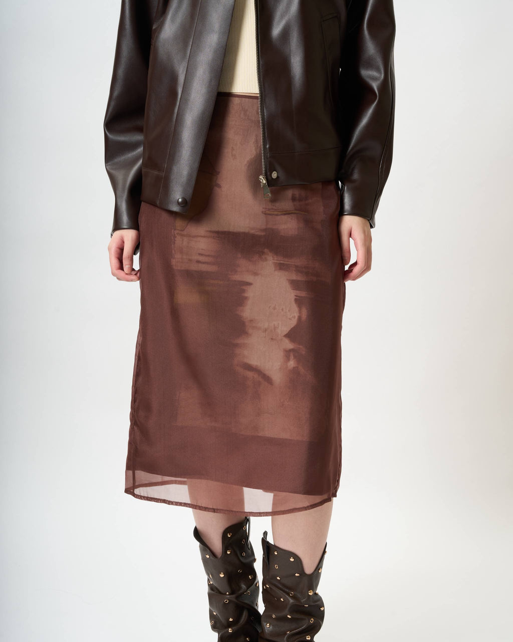 Minimalist Faux-Leather Boxy Jacket