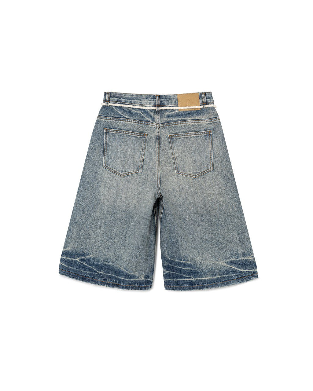 Drawstring Denim Bermuda