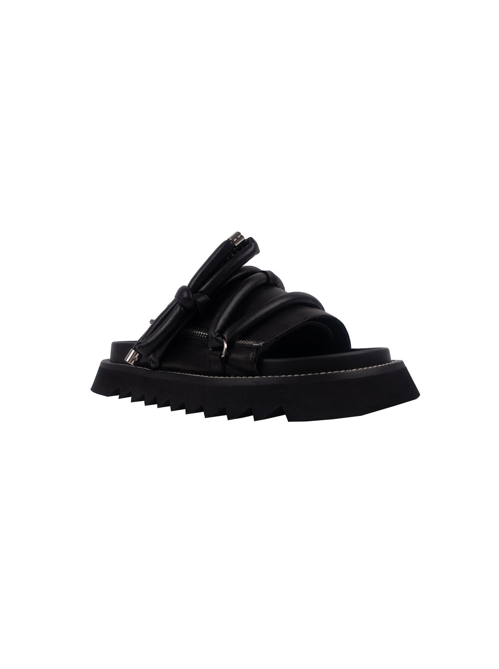 Leather Slides With Bow