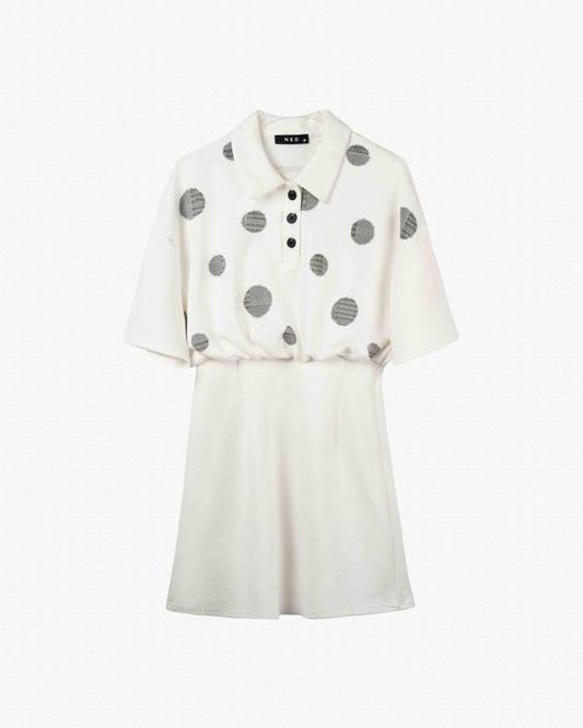 Polka Dot Polo Collar Dress