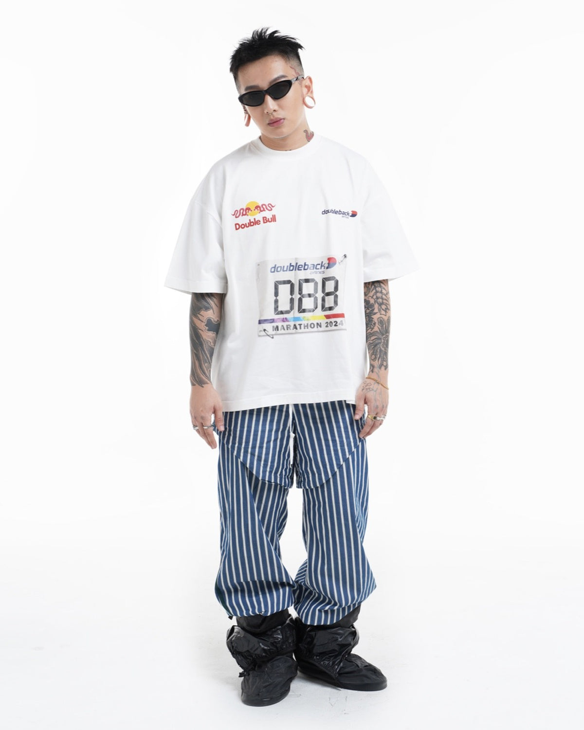 DOUBLE BACK Marathon Sponsored T-Shirt Oversized