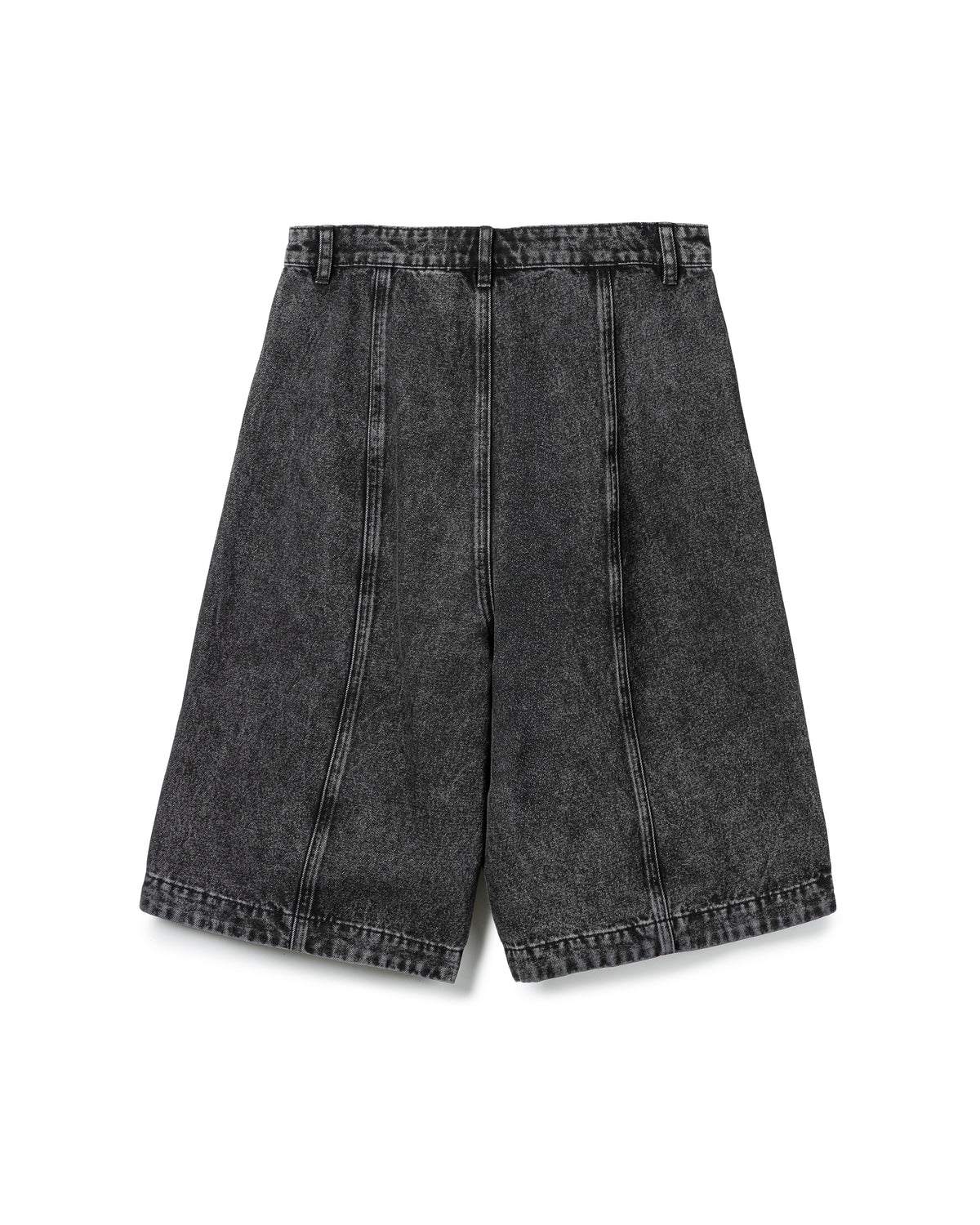 Acid-Wash Pleated Denim Pants