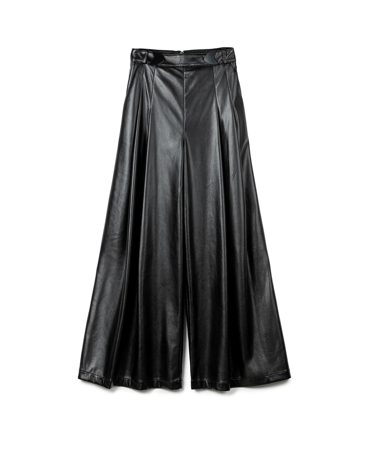 Elegant Leather Wide-Leg Pants