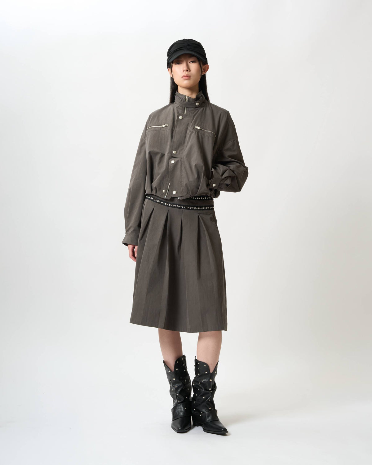 Utility Zip-Detail Nylon Jacket