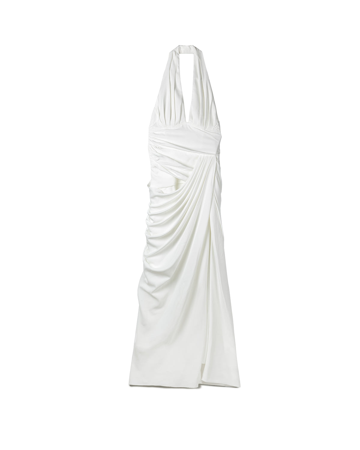 Elegant Structure Draped Halter Dress