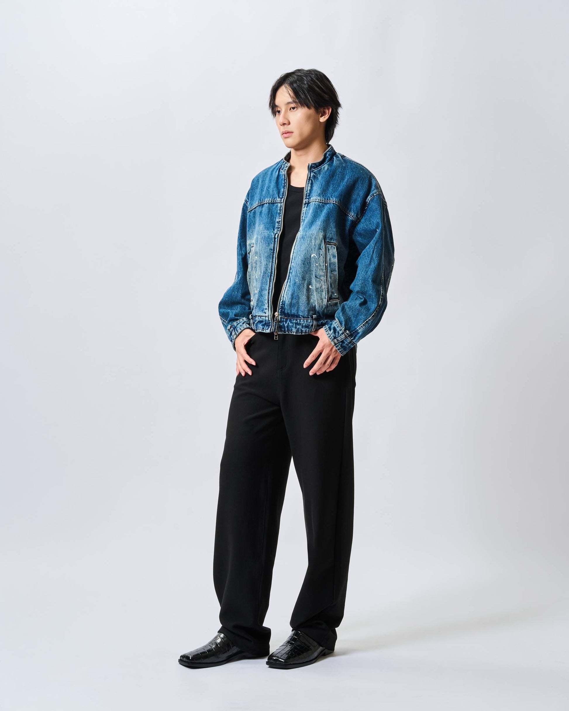 Relaxed Wash Bomber Jacket