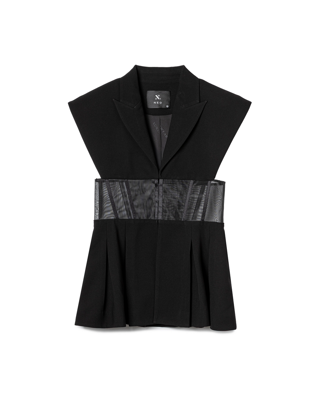 Sculptural Utility Mesh Trench Blazer