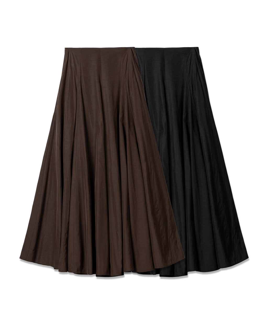 Fluid Pleated Flared Skirt