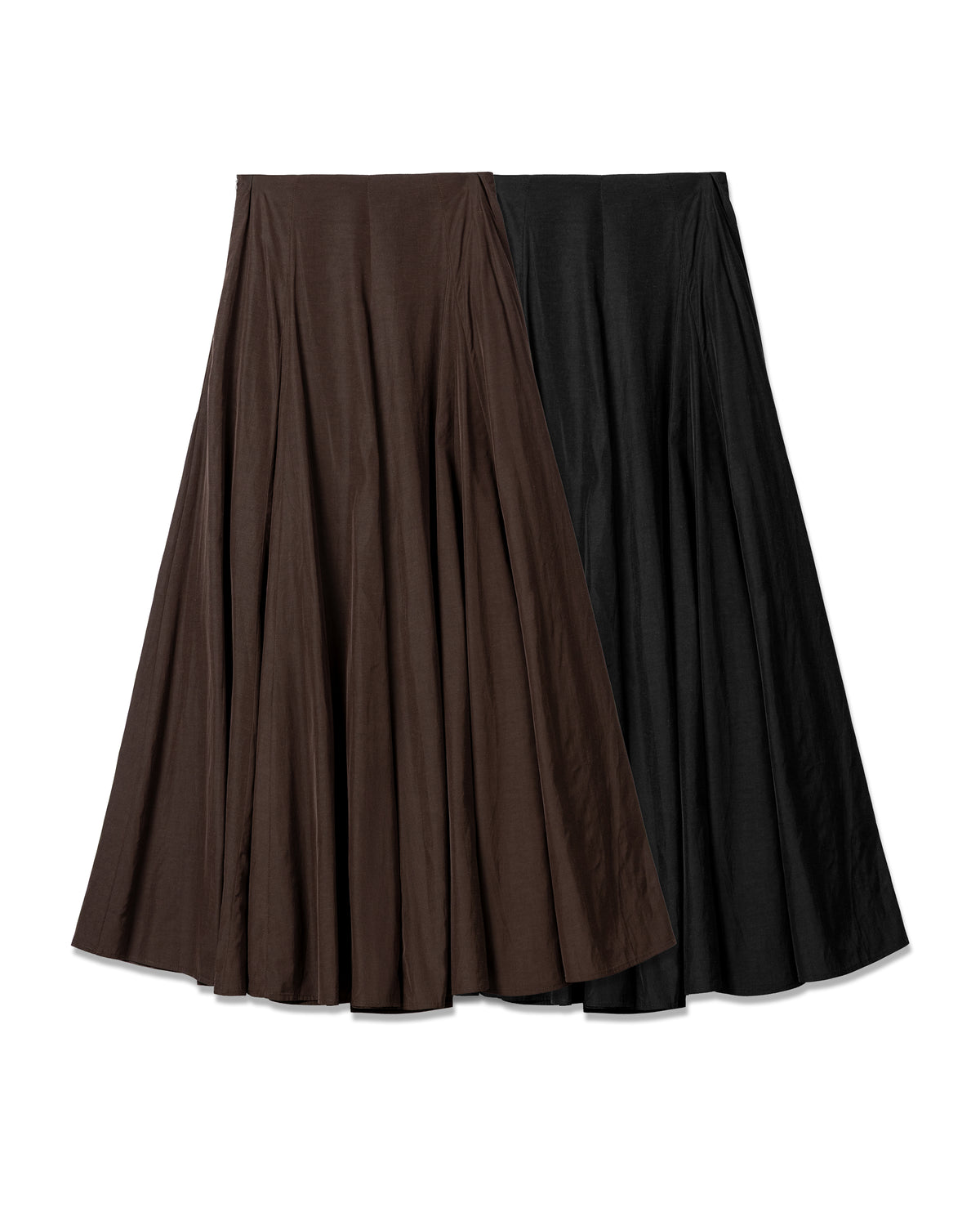 Fluid Pleated Flared Skirt