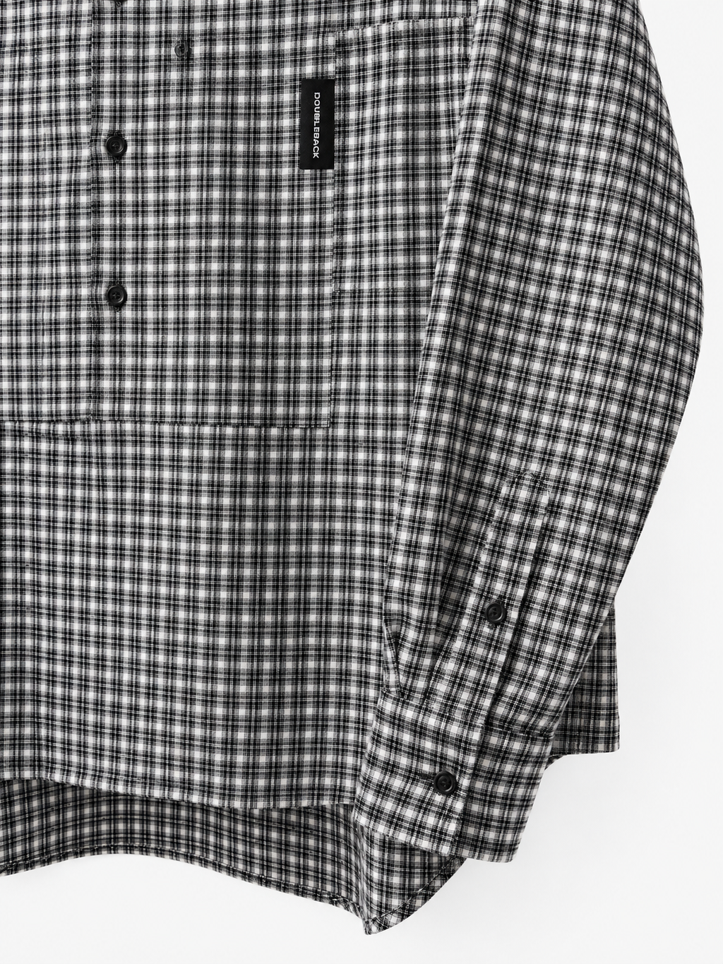 DOUBLEBACK Checkered Twisted Shirt （B&W）