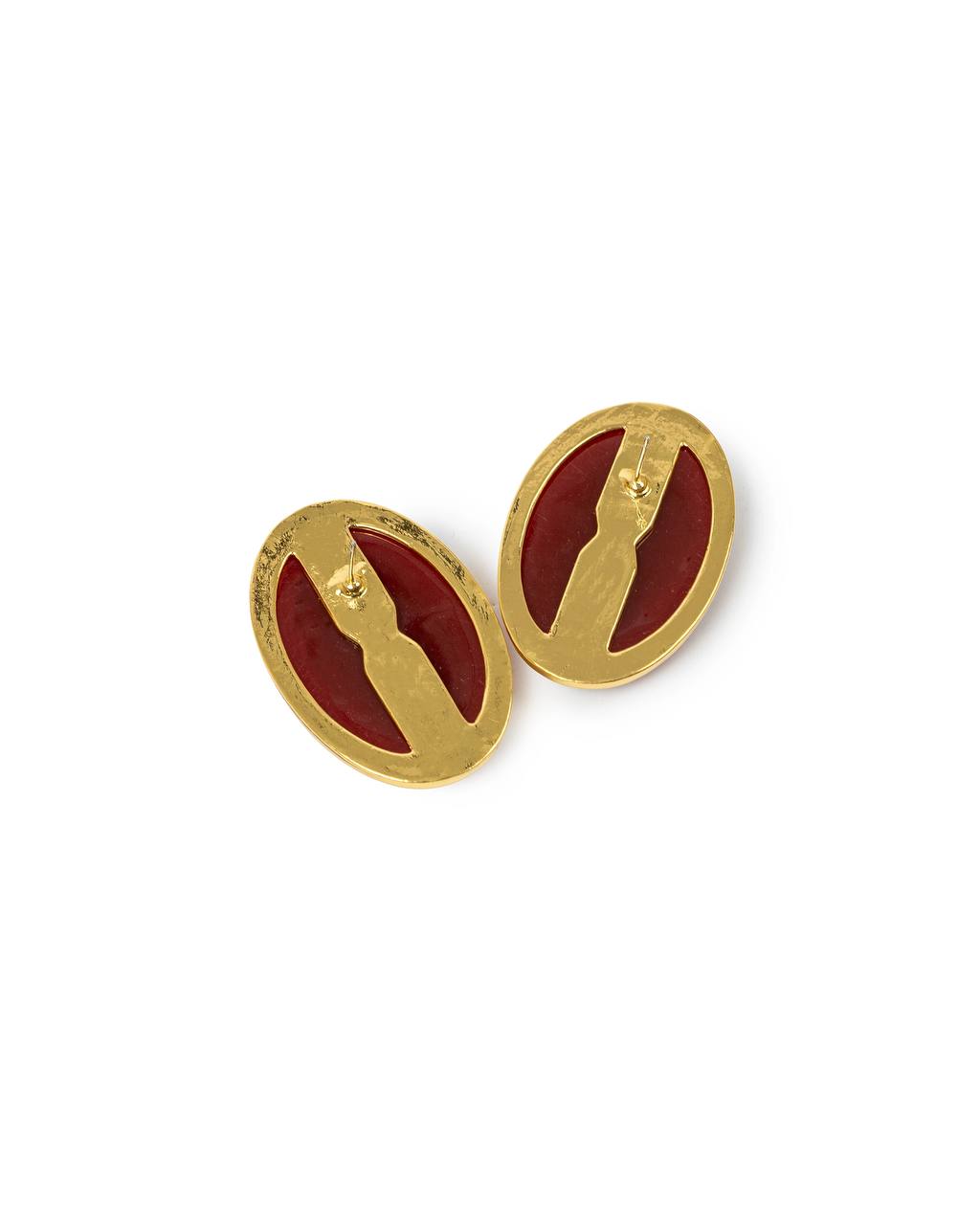 Ruby Oval Stud Earrings