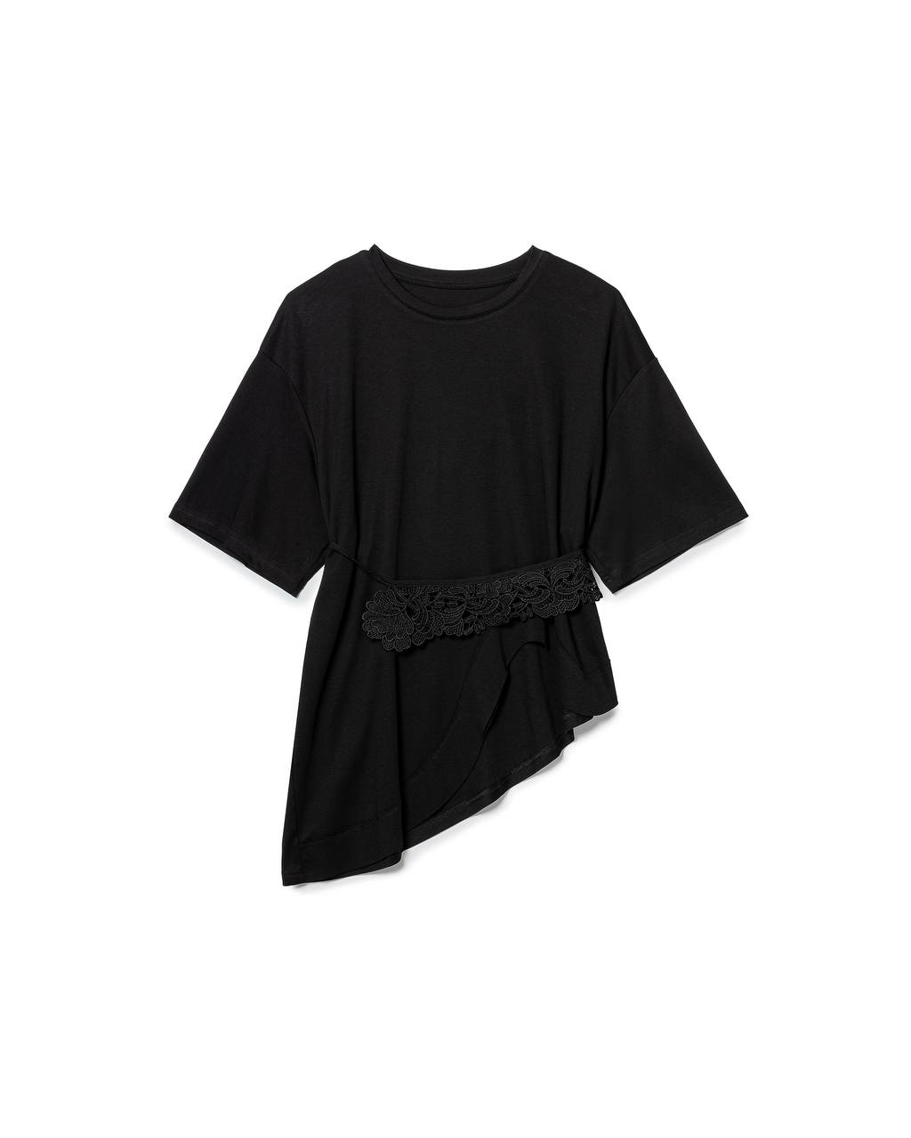 Lace-Trimmed Tie T-shirt
