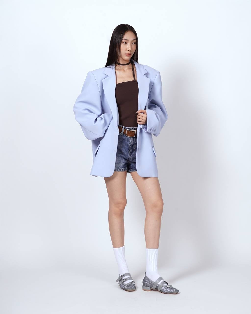 V-Collared Oversized Blazer