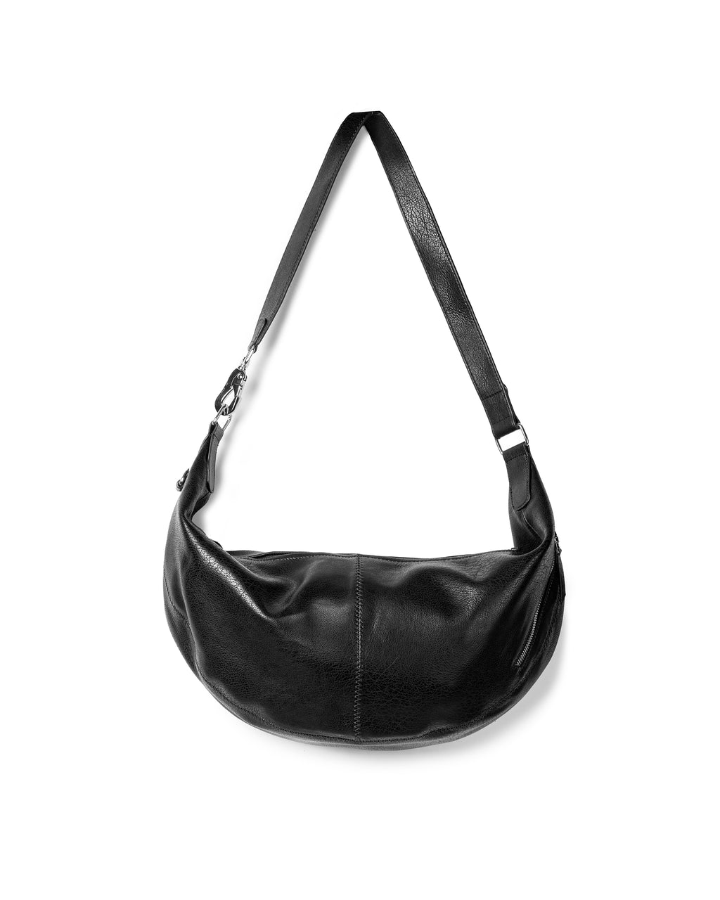 Curved Leather Crossbody Bag