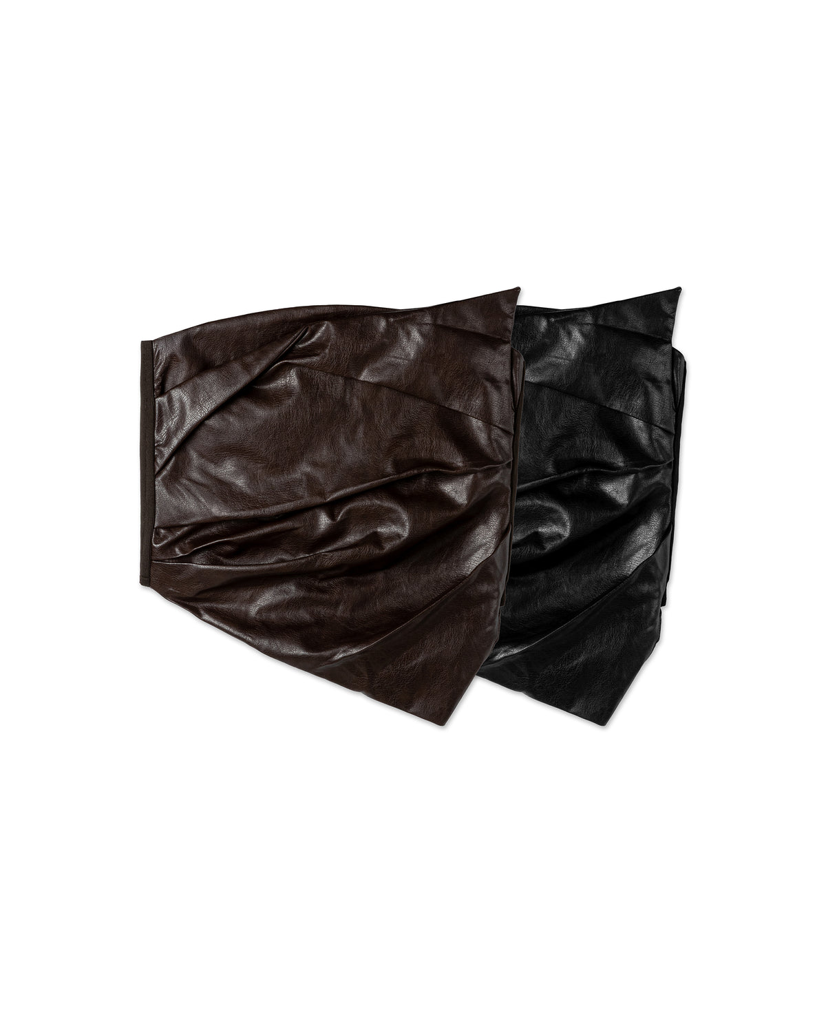 Sculptural Gathered Leather Tube Top