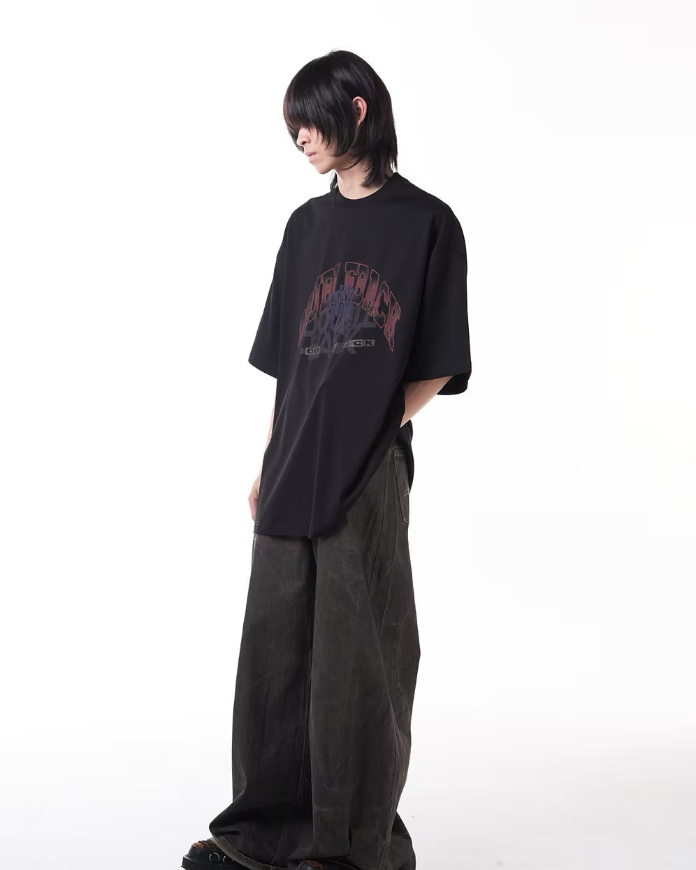 DOUBLE BACK Too Many Logo T-Shirt Oversized