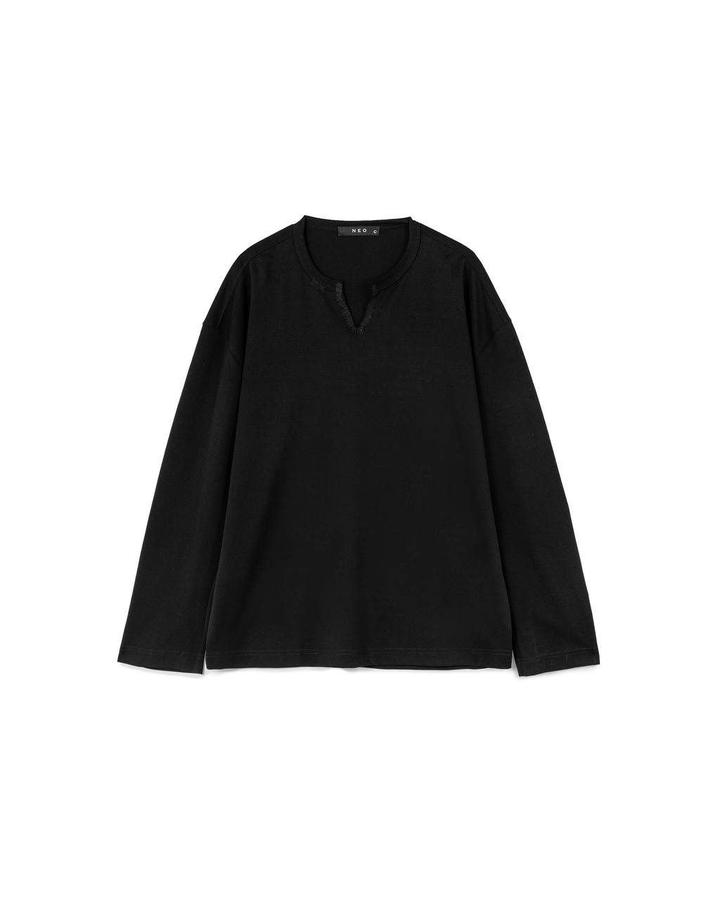 Minimal Split Collar Long Tee