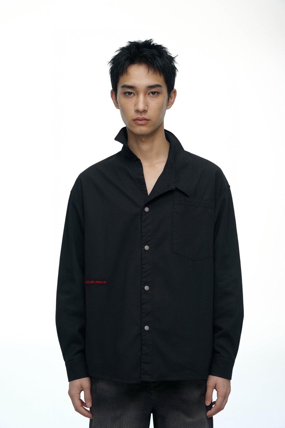 DOUBLE BACK Tucked Collar Shirt