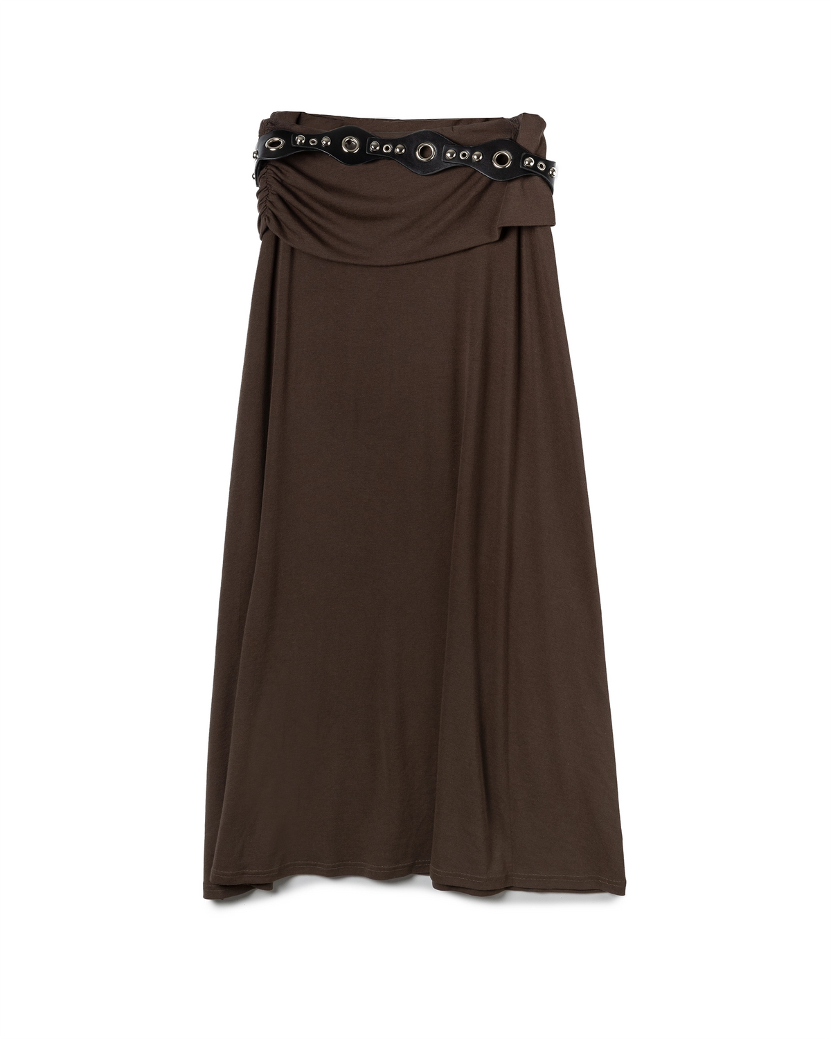 One Shoulder Asymmetric Set with Studded Belt