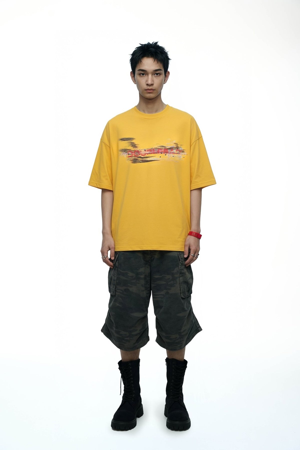 DOUBLE BACK Car Paint Scratch T-Shirt Oversized