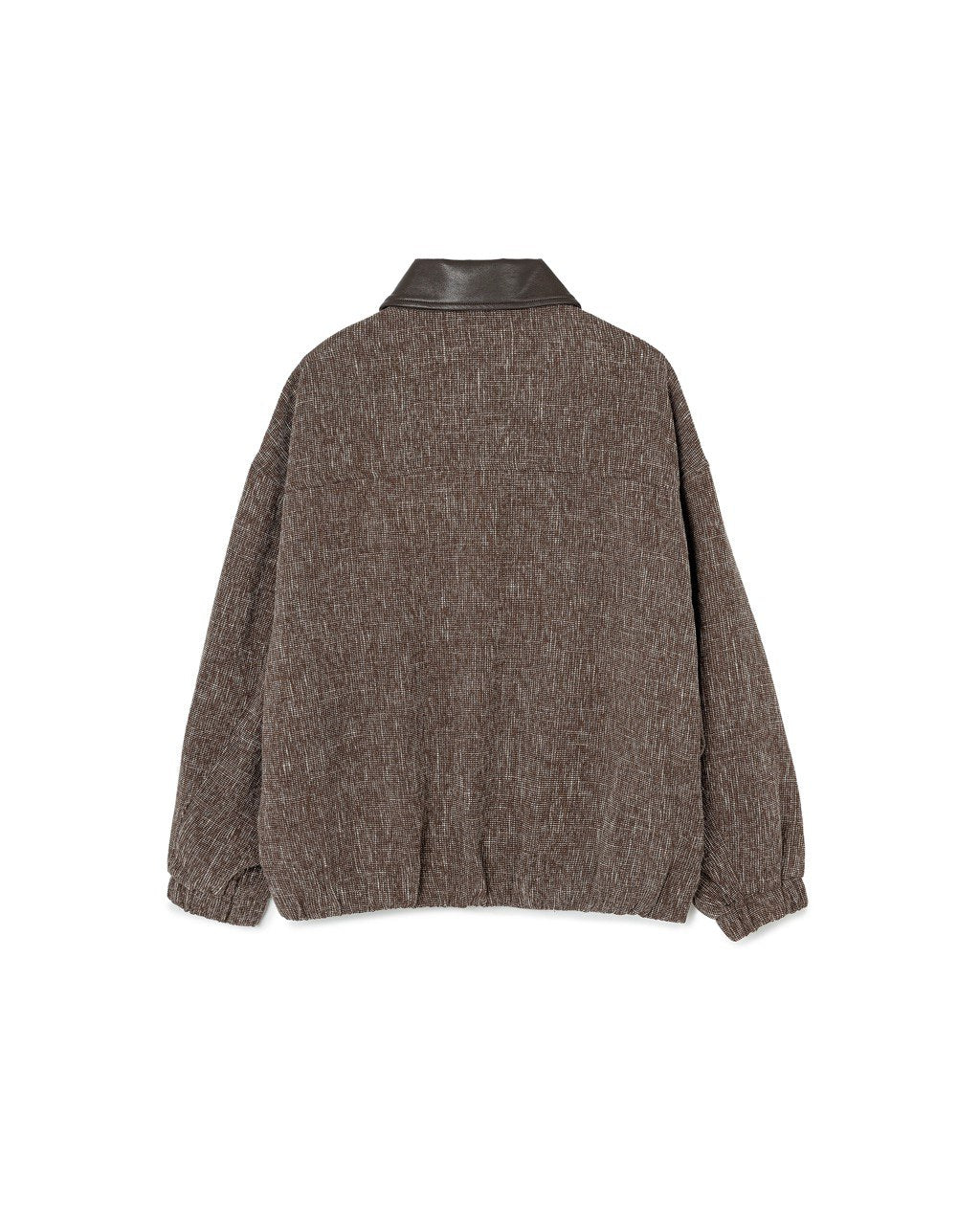 Leather-Trim Zip Jacket