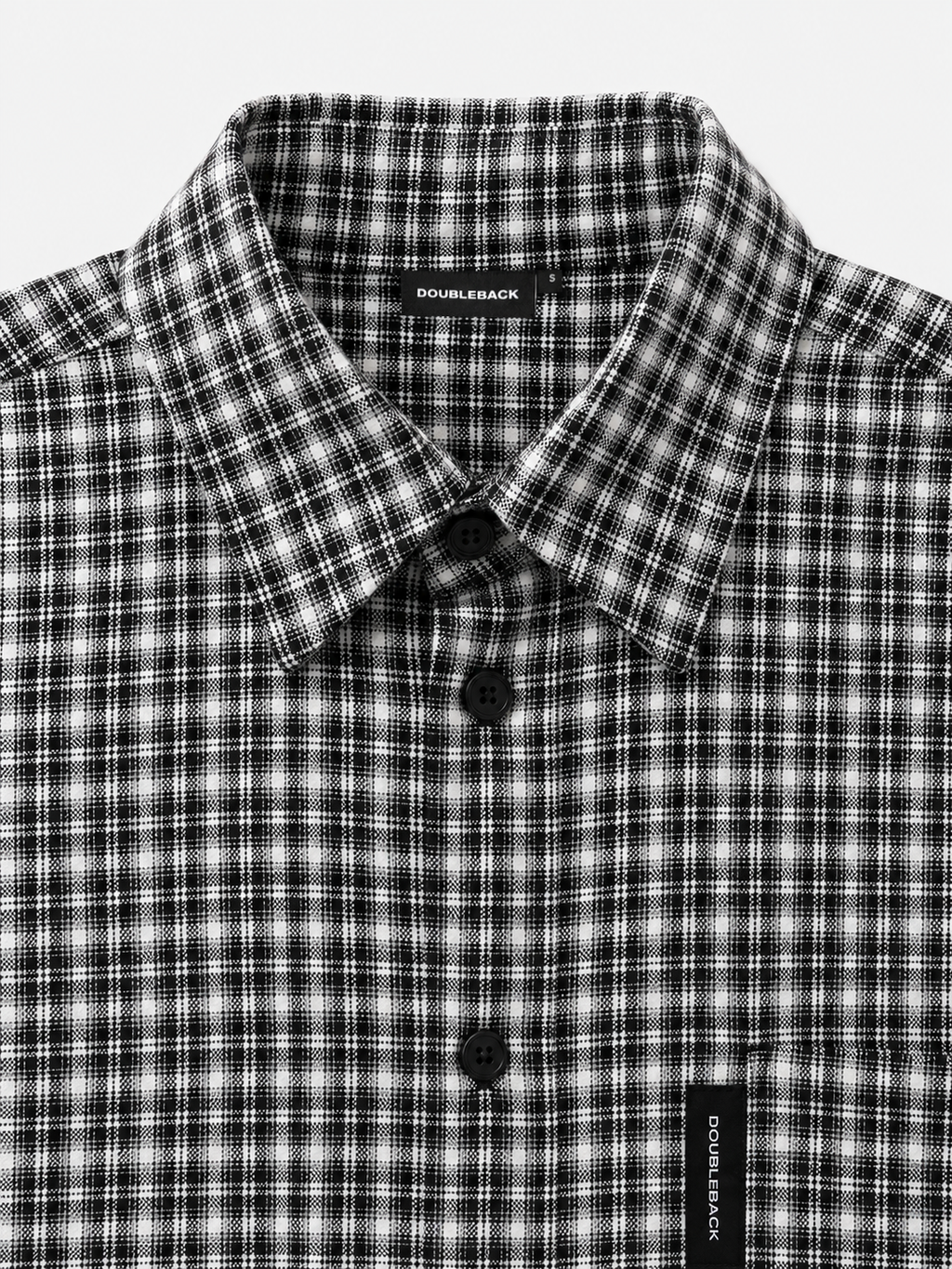 DOUBLEBACK Checkered Twisted Shirt （B&W）