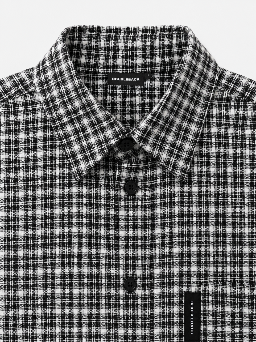 DOUBLEBACK Checkered Twisted Shirt （B&W）
