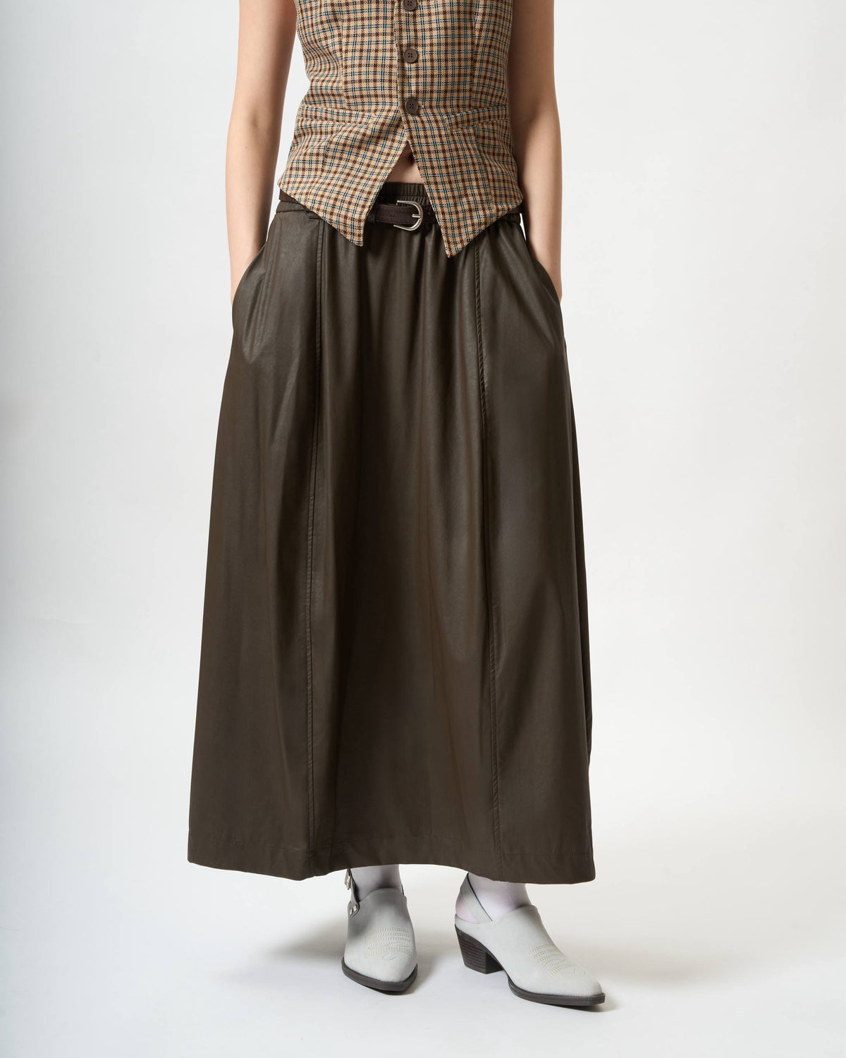 Tailored Plaid Halterneck Vest