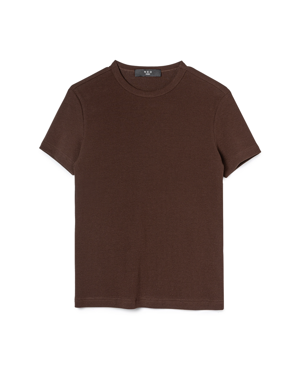 Ribbed Crew-Neck Knit Top