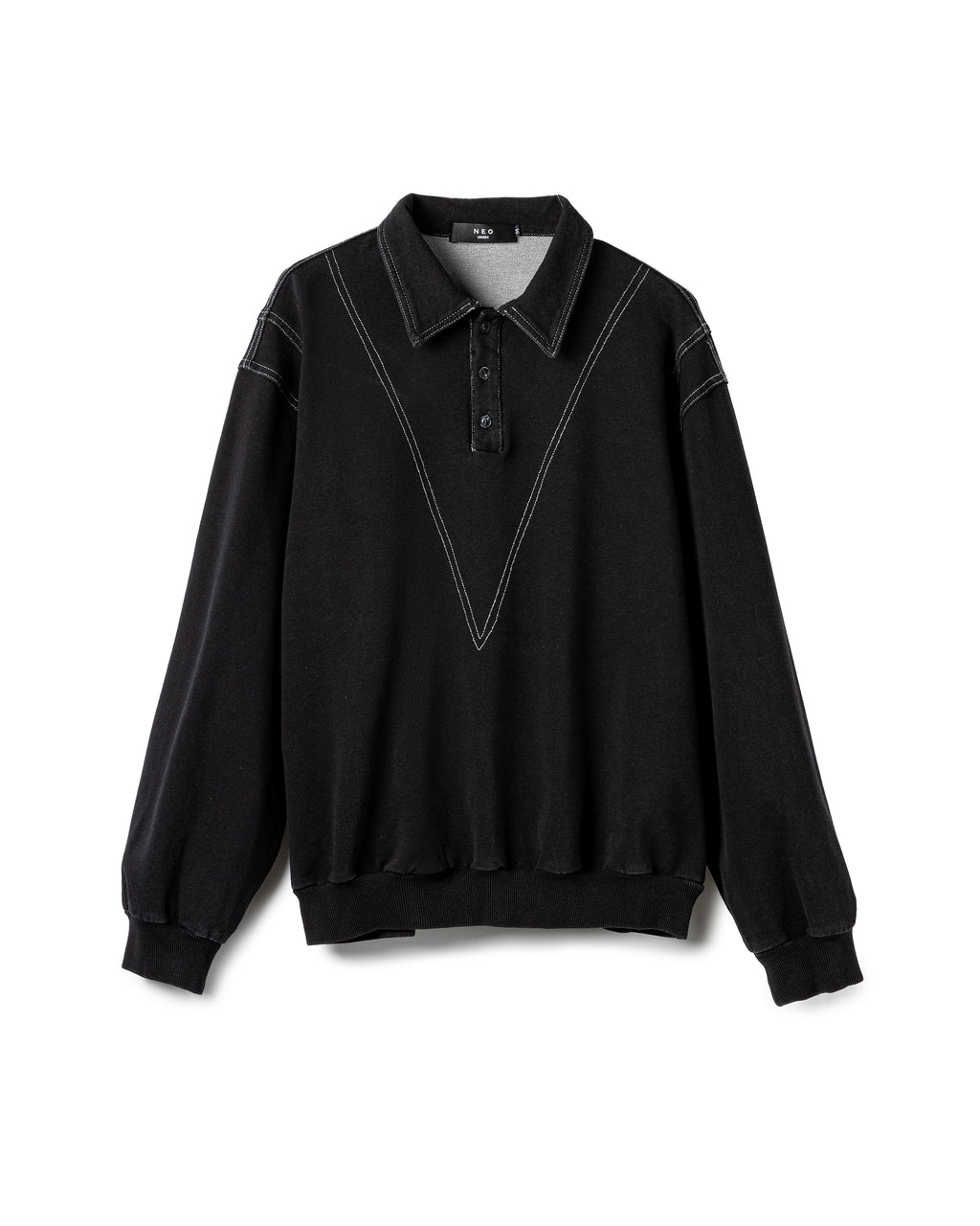 Structured Stitched Polo Top