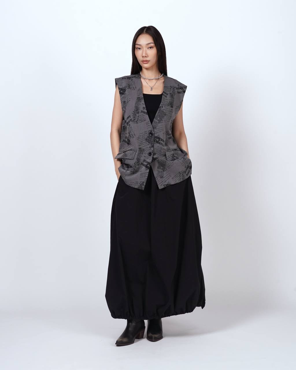 Typography Print Suit Vest