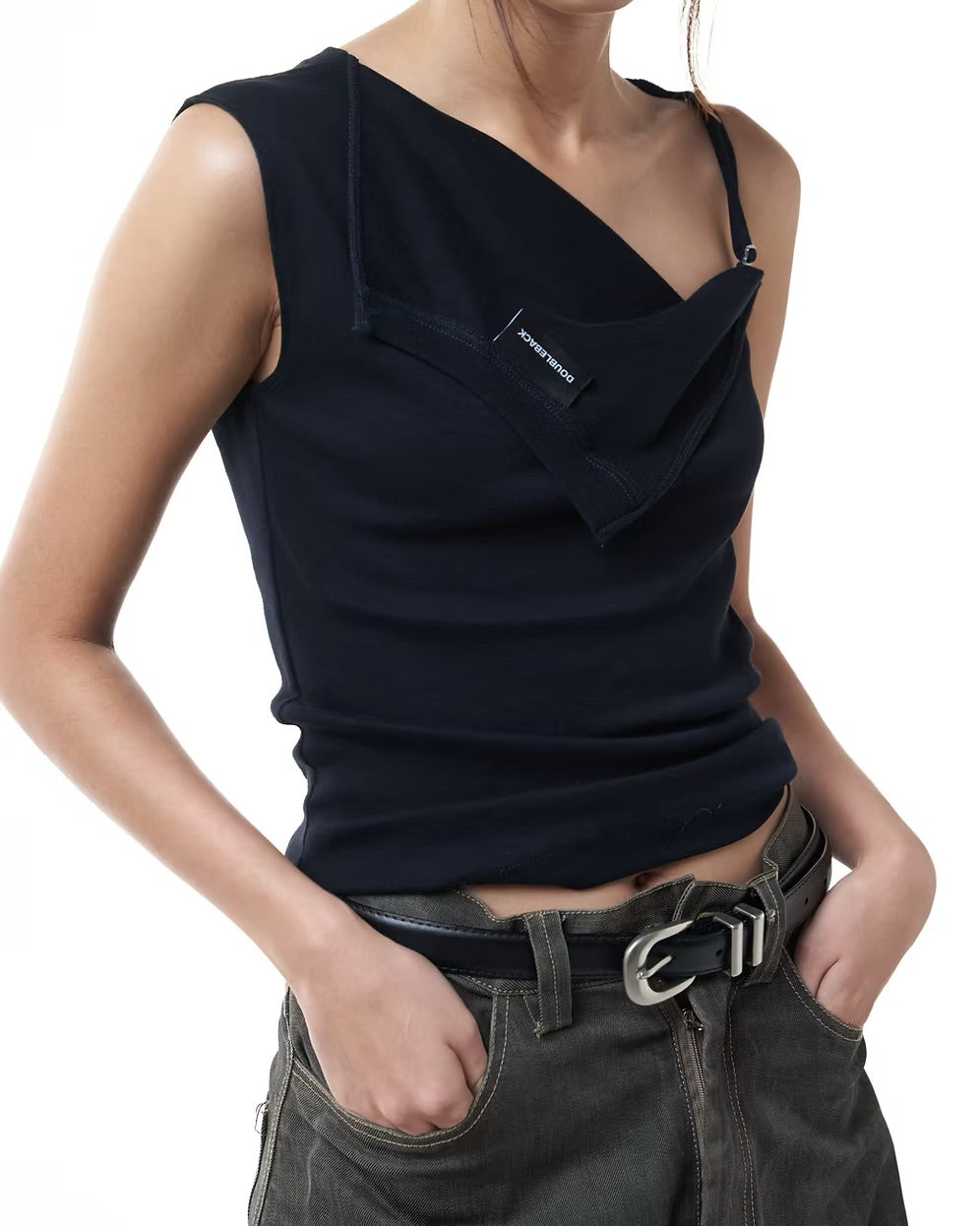 DOUBLE BACK Fall Shoulder Tank Top