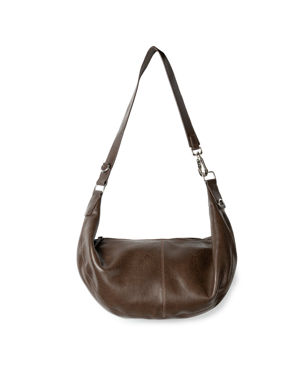 Curved Leather Crossbody Bag