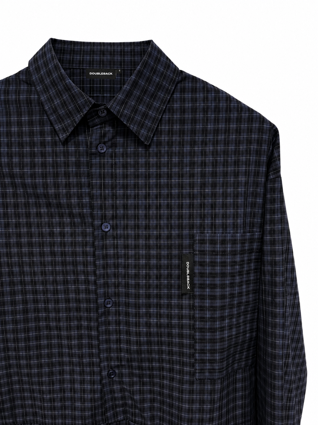 DOUBLEBACK Checkered Twisted Shirt （Blue）