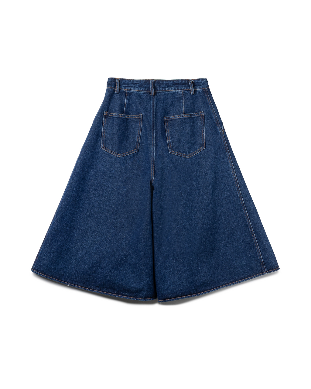 Asym Pleated Denim Culottes