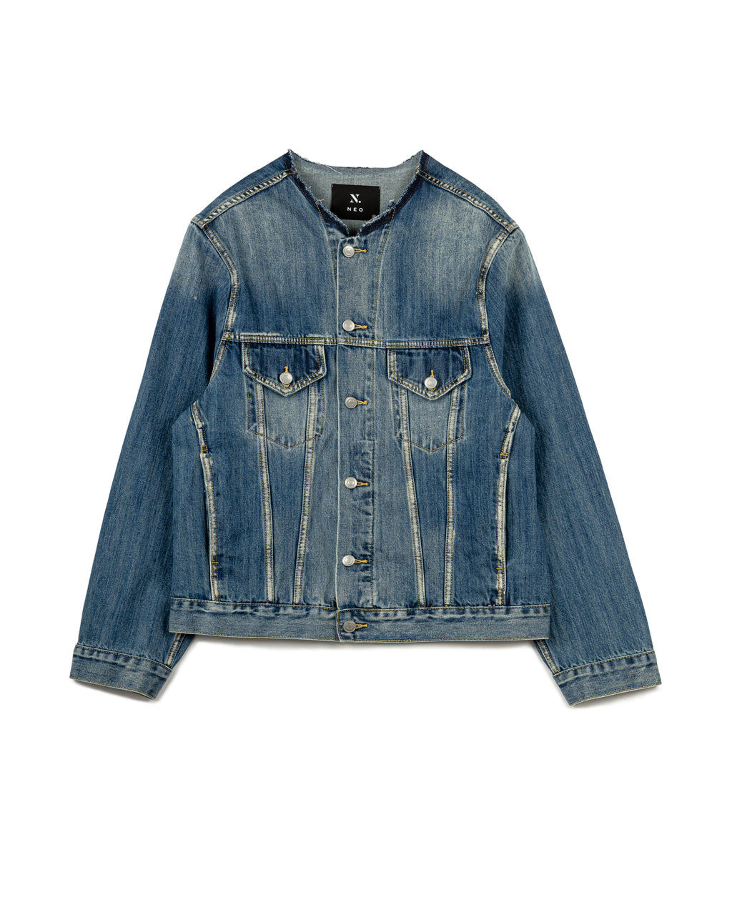 Washed Edge Line Denim Jacket