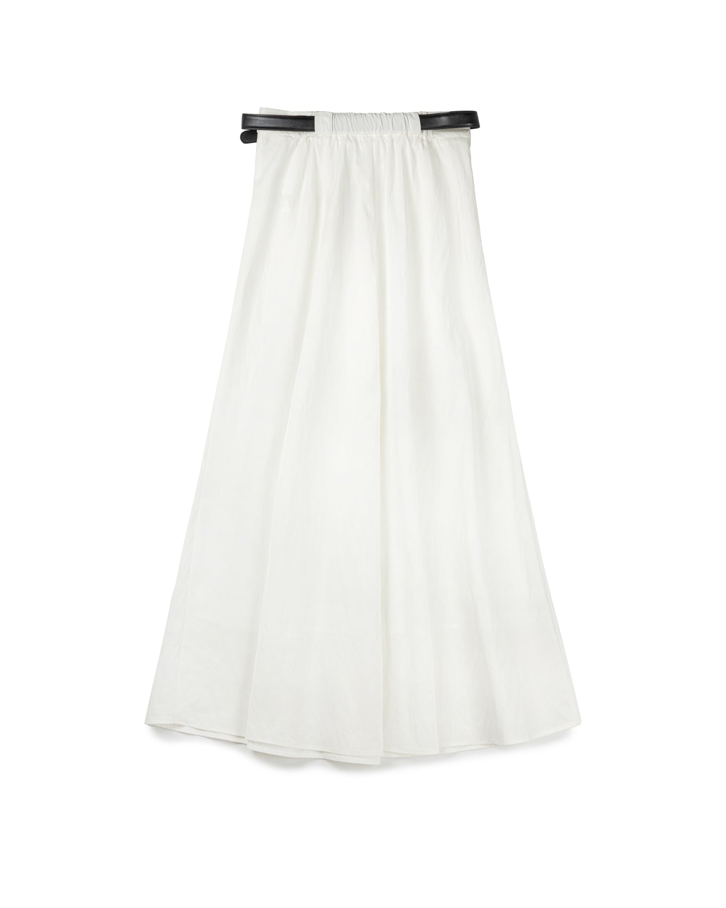 Elastic Flare Skirt with Belt