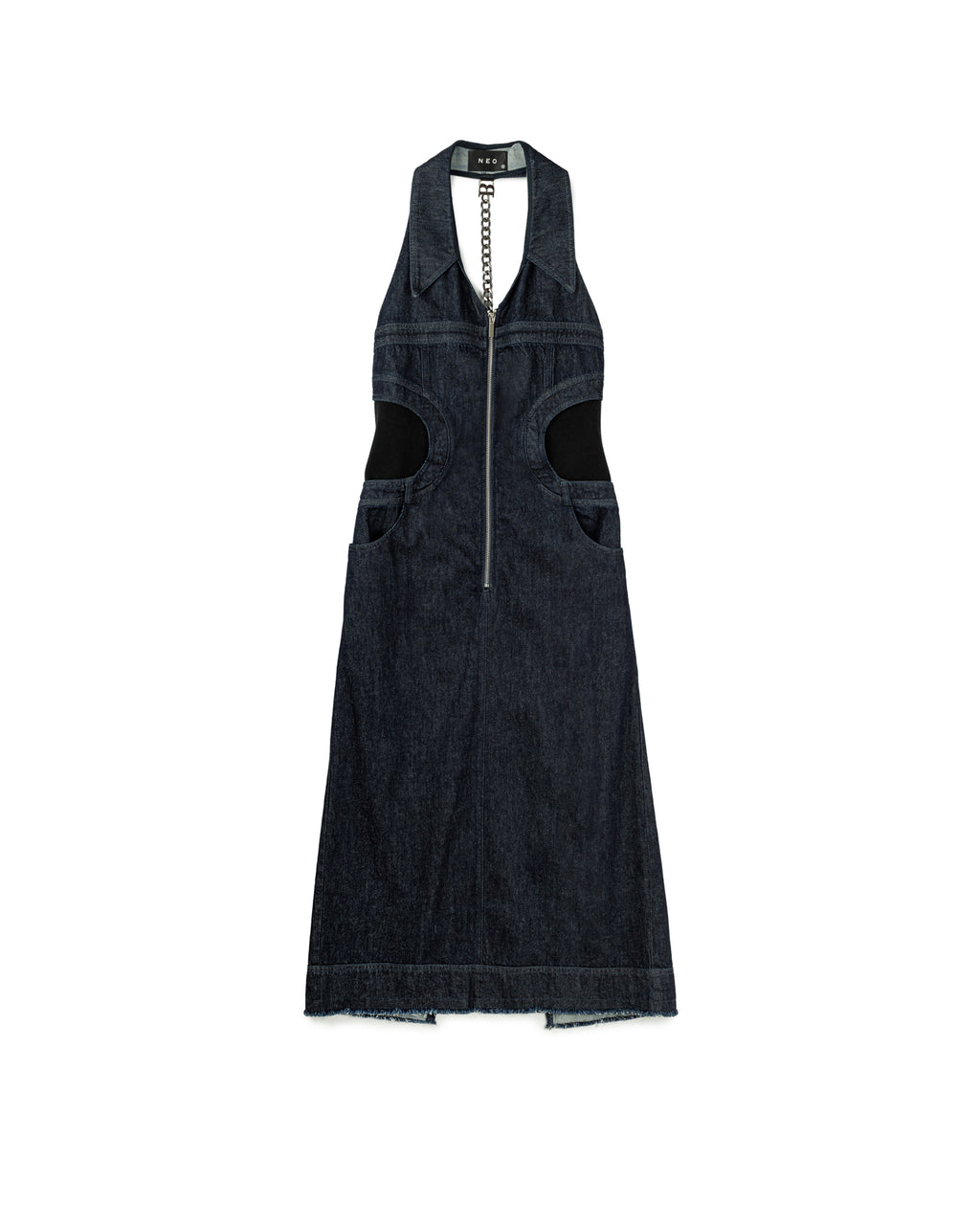 V-Neck Collared Halter Dress